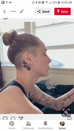 Arm Tattoo Layout, Tattoo Layout, Undercut Curly Hair, Undercut Hair Designs, Undercut Hairstyles Women, Undercut Long Hair, Half Shaved Hair, Shaved Hair Designs, Short Hair Undercut