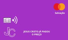 a purple credit card with the words jesus cristoa la pagou o preco