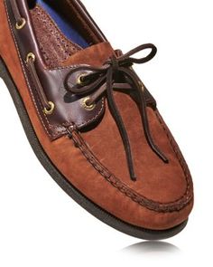 The classic boat shoe, hand-sewn for a crafted look and feel. Leather lace closure and detail along the sides, moc toe with contrast stitching and contrast rubber sole. Sperry Men, Classic Boat, Leather Boat Shoes, Classic Boats, Boat Shoe, Nubuck Leather, Leather Lace, Contrast Stitch, Lace Closure