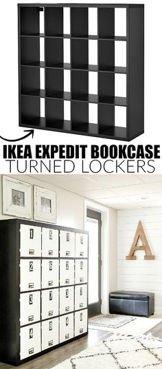 ikea expedit bookcase turned lockers