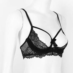 Great shopping ideas for Women's 1/4 Cup Shelf Bra Underwired See-through Bralette Top Nightwear Clubwear, Womens Intimates Sleep Sheer Bralette, Push Up Lingerie, Black Lace Lingerie, Exotic Women, Sheer Lace Top, Black Lace Bralette, Lace Lingerie, Bralette Tops, Tank Top Camisole