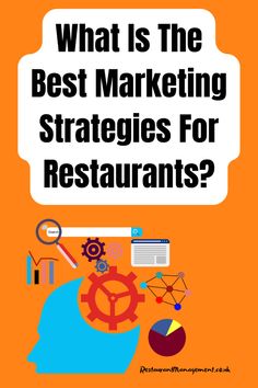 the words what is the best marketing strategy for restaurants? on an orange background with icons