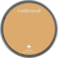 goldenrod paint in a round tin