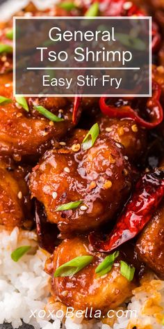 general tso shrimp is an easy stir fry recipe