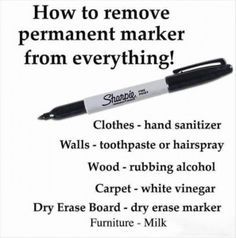 an advertisement with the words how to remove permanent marker from everything you can't do