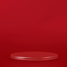 an empty red plate on a red background