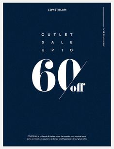 an advertisement with the text outlet sale up to 60 % off