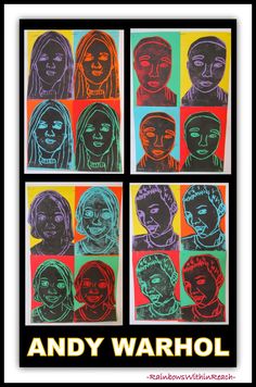 andy warhol's pop art poster for the new york times magazine, featuring portraits of people