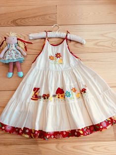 Hand embroidered flower dress girl  Cotton Size 5 to 6 Length 28.5 cm Chest 9.5 cm Embroidered Flower Dress, Hand Embroidered Flower, Flower Embroidered Dress, Dress Girl, Flower Dress, Flower Girl Dress, Girl Dress, Embroidered Flowers, Hand Embroidered