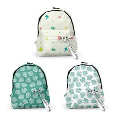 Cute Green Backpack With Zipper Closure, Cute Green Backpack For Everyday Use, Cute Backpack For Everyday Use And Back To School, Cute Everyday Backpack, Animal Crossing Plush, Animal Crossing Wiki, Backpack Cute, Cute Backpack, Cute Backpacks