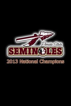 the florida state seminoles logo on a tan background with red and white letters that read,