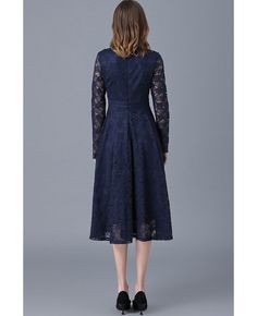 Get 10% off now! Buy L-5XL Retro Romantic Navy Blue Lace Tea Length Dress With High Neck at cheap price online. Free stable shipping and pro custom service since 2009. Elegant Blue Midi Dress With Lace Patchwork, Blue Lace Midi Dress With Lace Patchwork, Blue Midi Dress With Lace Patchwork, Blue Long Sleeve Lace Midi Dress, Lace Tea Length Dress, Dress With High Neck, Tea Length Dress, Tea Length Dresses, Tea Length