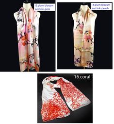 100% Mulberry Silk Scarf Shawl Wrap, Silk Charmeuse Scarf, Long Scarf 185× 52cm/ 73× 21 inches, solid colors and printed flowers, 25 colors+, Unisex silk scarf It is elegantly woven in silk to assure you of the optimum comfort experience. It can be worn as the usual scarf or used to complement a dress around the evening's shoulders. Also a great gift idea for yourself, or someone you loved. ‣ Material: 100% pure mulberry silk Charmeuse Silk Charmeuse is a gorgeous fabric with an exceptional drap Elegant Multicolor Summer Shawl, Elegant Spring Beach Shawl, Elegant Silk Scarves For Beach, Elegant Silk Scarf For Beach Spring Season, Elegant Silk Scarf For Spring Beach, Elegant Silk Scarf For Beach And Spring, Silk Shawl For Spring Formal Events, Silk Shawl For Spring Formal Occasions, Silk Shawl For Formal Spring Events