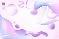 an abstract pink and blue background with lines, bubbles and dots on the bottom right corner