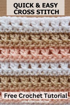 the crochet stitch is being used to make a quick and easy cross stitch