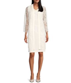 Shop for Le Bos Scalloped Floral Lace V-Neck Beaded Trim 3/4 Sleeve Scalloped Hem 2-Piece Jacket Dress at Dillard's. Visit Dillard's to find clothing, accessories, shoes, cosmetics & more. The Style of Your Life. Elegant Lace Outerwear With Lace Trim, Elegant White Lace Outerwear, Elegant White Outerwear With 3/4 Sleeves, Elegant Lace Trim Outerwear For Spring, Elegant Lace Outerwear For Formal Occasions, Elegant Spring Outerwear With Lace Trim, Elegant Lace Outerwear With Lace Sleeves, Elegant White Outerwear With Lace Trim, Elegant Outerwear With Lace Sleeves