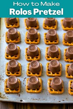 chocolate pretzels on a baking sheet ready to be baked into mini marshmallows