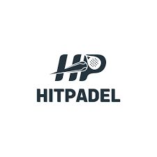 the logo for hitpadel is shown in black and white, with a tennis racket on it