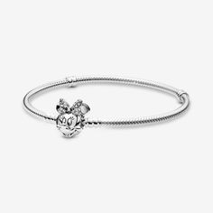 Shimmering Minnie Portrait Bracelet | Sterling silver | Pandora US Disney Pandora, Pandora Collection, Disney Charms, Pandora Disney, Charm Holder, Sterling Silver Charm Bracelet, Snake Chain Bracelets, Mesh Bracelet, Silver Charm Bracelet