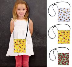 Kid's crossbody bag is a unique gift for any child that enjoys playing dress up or is always on the go. This bag has plenty of room for snacks, markers, small toys, and small books with an adorable pattern for a child that loves the outdoors. It is finished with a velcro closure and a cute decorative button that matches the bag's theme. - Velcro closure - Decorative button is non-functional - nylon strap for comfortable fit with a length of 32 inches - approximately 7.5 inches by 6 inches in siz Kids Purse Diy, Small Purse Pattern, Cross Body Bag Pattern Free, Handmade Kids Bags, Bug Bag, Ladybug Purse, Bee Purse, Cross Body Bag Pattern, Toddler Purse