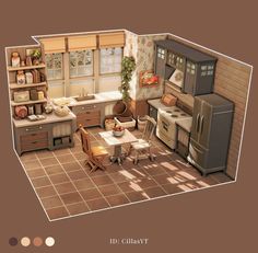 Sims 4 Houses No Mods, Kitchen Layout Double Galley, Sims 4 Houses Interior No Cc, Sims 4 Wall Hangings Cc, Sims 4 Room Designs, Kitchen Layout Ideas L Shaped, Cute Sims House, Sims 4 Ideas House