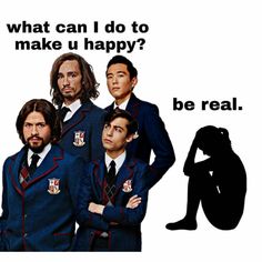 the poster shows three men in school uniforms, one with long hair and beards