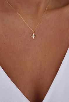 Celestial Necklace, Classy Jewelry, Bridesmaid Necklace, Cute Necklace, Necklace Dainty, Girly Jewelry, Gold Star