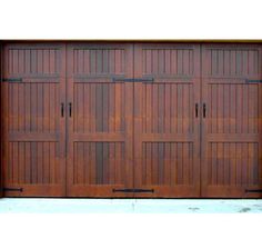 two brown garage doors are open and closed