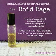 Essential oils to strengthen the thyroid. They totally work. Check out my website for more essential oil tips: www.StephanieBlue.com #aromatherapy #doTerra #diy Essential Oils For Thyroid, Roller Bottle Recipes, Essential Oil Remedy, Oil Remedies, Essential Oils Health, Essential Oil Roller, Young Living Oils