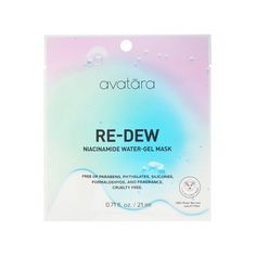 Avatara Niacinamide Water Gel Face Mask - 0.71oz Nice Skincare Masks, Skincare Facemasks Cheap, Skin Dehydration, Compressed Skin Care Mask Sheets, Blue Facemask Skincare, Gel Face Mask, Raspberry Ketones, Blue Face Mask, Face Sheet Mask