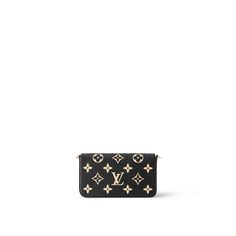 LOUIS VUITTON® - Félicie Pochette - Black/beige Louis Vuitton Felicie Pochette, Pochette Felicie, Louis Vuitton Neonoe, Monogram Pattern, Louis Vuitton Official, Work Bag, Leather Chain, Small Leather Goods, Leather Material