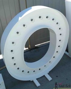 a large white object with holes in it