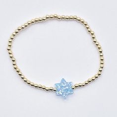 18k Gold Filled Stunning Star of David Silver Plated Bracelet, Magen David, Jewish Star, Light Blue Synthetic Opal, Judaica Jewelry, Jewish - Etsy Blue Star Charm Bracelet, Blue Beaded Bracelets With Star Charm For Gift, Blue Star Charm Jewelry For Party, Blue Star-shaped Jewelry For Party, Judaica Jewelry, Jewish Star, Silver Plated Bracelet, Star Light, Synthetic Opal