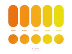 an orange and yellow poster with different shapes