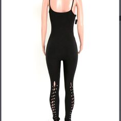 A Very Sexy Casual Jumpsuit Edgy Black Sleeveless Bodysuit, Trendy Black Bodysuit For Workout, Trendy Black Workout Bodysuit, Edgy Sleeveless Bodysuit For Night Out, Chic Black Jumpsuits And Rompers For Workout, Chic Black Workout Jumpsuits And Rompers, Casual Black Jumpsuits And Rompers For Club, Casual Black Jumpsuit For Club, Casual Black Bodysuit For Parties