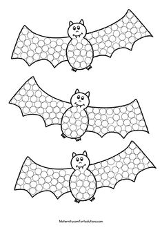 two bats with dots on them for halloween