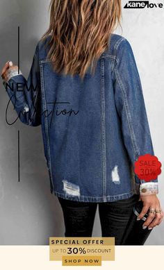 Plaid Distressed Raw Hem Snap Down Denim Jacket Elevate Your Style, Your Style, Denim Jacket, Shop Now, Plaid, Free Shipping