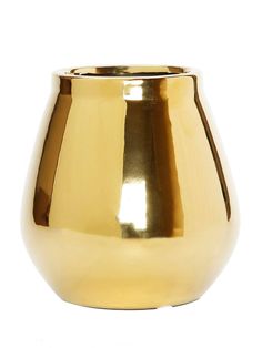 5H Gold Metallic Ceramic Wide Bud Decorative Vase - KYA Home Decor Luxury Vase, Silver Vase, Vase Ceramic, Ceramic Hand, Metal Vase, Rich Life, Vase Design, Beautiful Vase, Bud Vase