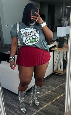 Rap Concert Outfit Ideas Plus Size, 90s Plus Size Fashion, Plus Size Concert Outfit Night Summer, Miami Lights, Plus Size Concert Outfit, Everyday Outfits Fall, Plus Size Baddie Outfits, Classy Winter Outfits, Simple Trendy Outfits