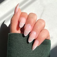 WHITE LIES Medium Press on Nails Almond Shape Medium Etsy Classy Almond Nails, Almond Nails French, White Lies, French Tip Nail Designs, Almond Shape Nails, French Tip Acrylic Nails, Almond Nails Designs, Almond Acrylic Nails, Almond Nail