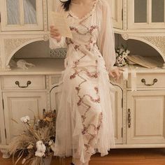 Robe Pansy Beige Dresses For Fall, Non-stretch Dresses For Fall, Beige Spring Dress, Hermione Dress, Ulzzang Dress, Abayas Fashion, Dress Outfit, Lolita Dress, Chic Woman