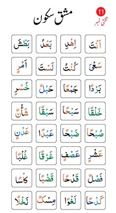 arabic alphabets with different letters and numbers in the middle one is for each letter