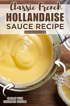 Hollandaise sauce recipe Hollandaise Sauce Recipe Easy, Hollandaise Sauce Recipe, Homemade Hollandaise Sauce, Hollandaise Sauce, Sauce Recipe, Easy Homemade, Sauce