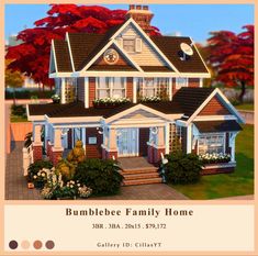 an image of a house with the words bumbleee family home