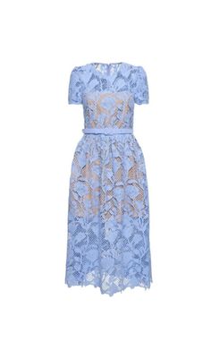 The delicate lily lace detailing adds a touch of whimsy, while the classic midi length and chic blue color make it a versatile choice. With its flattering fit and luxurious feel, it's sure to make you feel confident and beautiful. Main Fabric 1: 100% Cotton Lining: 100% Cotton Belt: 100% Cotton Colour may vary due to l Blue Lace Trim Summer Dress, Blue Lace Trim Dress For Garden Party, Blue Dresses With Lace Patchwork For Spring, Elegant Blue Midi Dress With Scalloped Lace, Short Sleeve Lace Midi Dress For Daywear, Lace Midi Dress With Short Sleeves For Daywear, Light Blue Lace Dress With Lace Trim, Knee-length Scalloped Lace Midi Dress For Garden Party, Chic Midi Dress With Scalloped Lace For Daywear