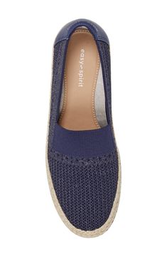 Mixed textures and a stretchy topline lend modern elements to an espadrille-inspired flat set on a cushioned footbed and jute-wrapped midsole. Cushioned footbed Textile and synthetic upper/textile lining/synthetic sole Imported Spring Synthetic Espadrilles With Textured Footbed, Slip-on Synthetic Espadrilles For Beach, Casual Synthetic Espadrilles With Textured Sole, Synthetic Slip-on Espadrilles With Textured Sole, Textile Slip-on Espadrilles With Textured Sole, Synthetic Slip-on Espadrilles With Woven Sole, Flat Heel Synthetic Espadrilles With Cushioned Footbed, Textured Slip-on Espadrilles, Casual Slip-ons With Wedge Heel For Spring