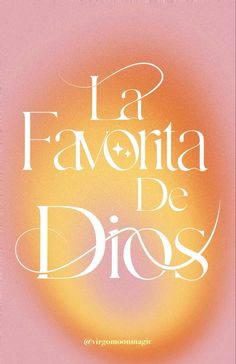 a book cover with the words la favoita de dios in white lettering