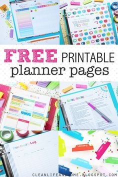 the free printable planner pages are organized and ready to be used for school work