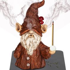 PRICES MAY VARY. MULTI-PURPOSE - The incense holder is not olny for sticks, but also it is incense burner for cone incense. And it is also a unique gnome decoration for your home, office and hotel room. Unique Style - Love the way of smoking from ears and mouth. Using this incense holder burner and reflux incense cone can help purify the air, meditate and relax, relieve stress and improve sleep quality. Gift idea - This incense burner is not only a good home decoration art, but also a great gift Cone Incense, Room Unique, Incense Cone, Gnome Statues, Gnome Gift, Incense Sticks Holder, Voodoo Dolls, Incense Holders, Incense Cones