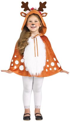 Deer Hooded Cape Hooded Capelet, Deer Halloween Costumes, Toddler Poncho, Toddler Costumes Girl, Girls Cape, Deer Costume, Baby Kostüm, Cape Costume, Capes For Kids